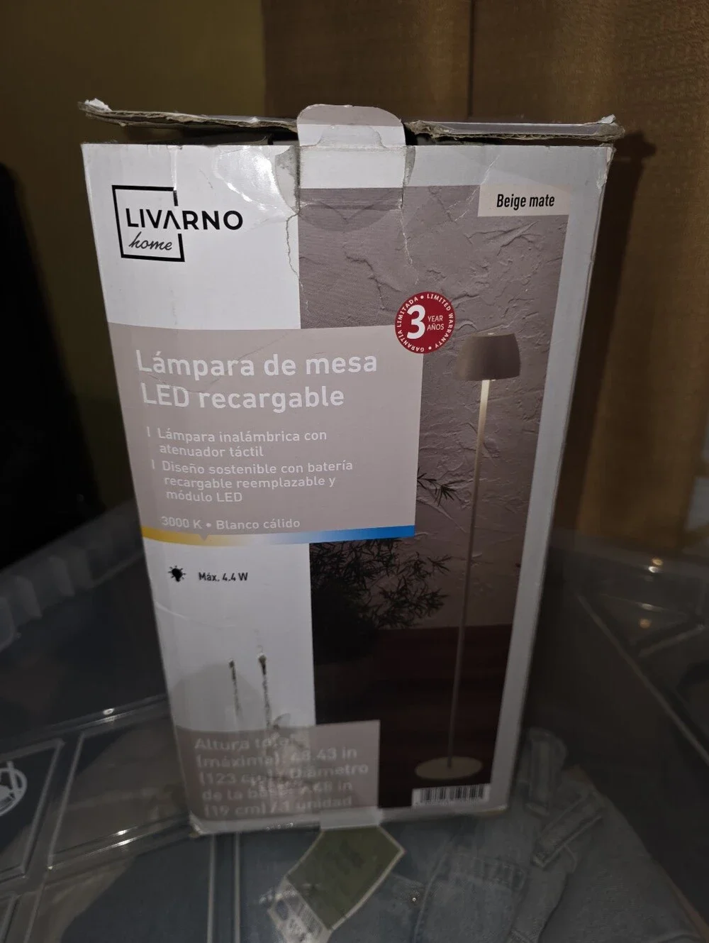 Matte Beige Rechargeable Cordless LED Floor Lamp